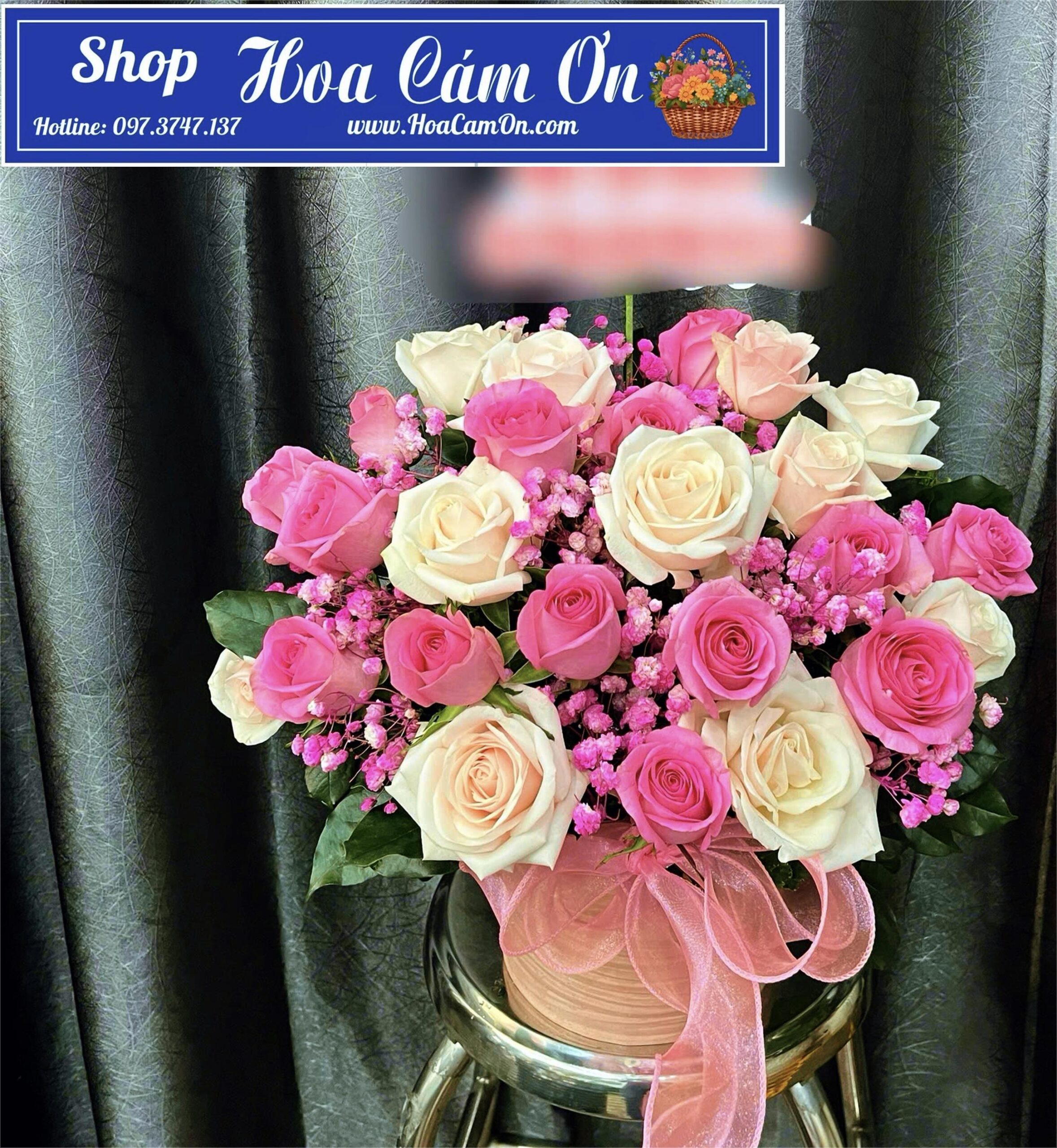 Giỏ hoa hồng kem mix từ 590k đến 750k 1 gio-hong-kem-mix